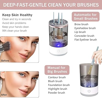 3 In 1 Electric Makeup Brush Cleaner Makeup Brushes Drying Rack Brush Holder Stand Tool Automatic Make Up Brush Cleaner Machine