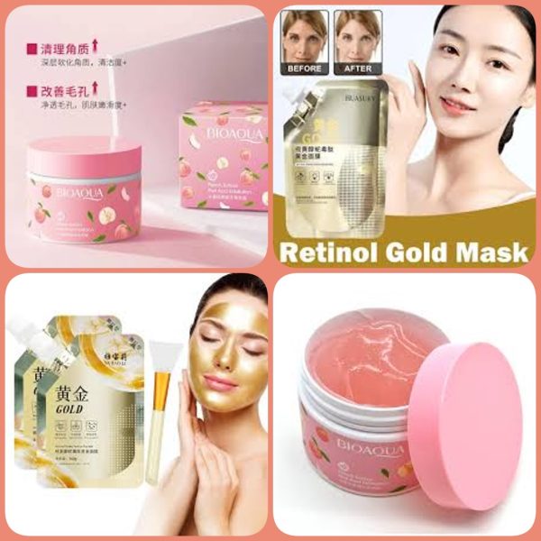 Deal Pack Of 2 Peach Cream Bio Aqua & Gold Mask