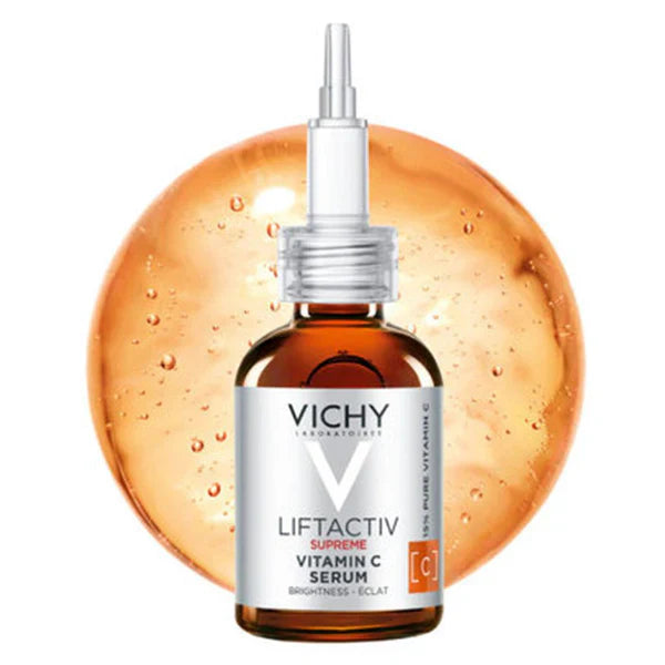 Vichy Vitemin C Serum 20 Ml With 15% Pure Vitamin C, Skin Firming And Antioxidant Facial Serum For Brightness And Moisturizing