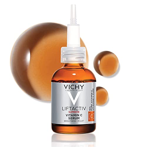 Vichy Vitemin C Serum 20 Ml With 15% Pure Vitamin C, Skin Firming And Antioxidant Facial Serum For Brightness And Moisturizing