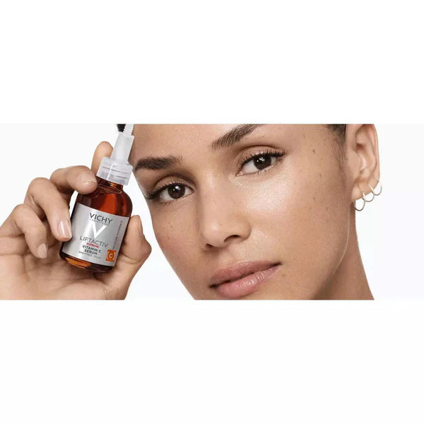 Vichy Vitemin C Serum 20 Ml With 15% Pure Vitamin C, Skin Firming And Antioxidant Facial Serum For Brightness And Moisturizing